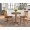 International Concepts Round 30 in Rd Ped Gathering Ht Table, 2 San Remo Stools, Distressed Oak, 30 in W, 30 in L, 35.9 in H K42-30RT-27B-S102-2 - alternate 2